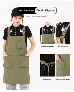 Wholesale Custom Logo Sustainable European Style <b>Kitchen</b> Work Clothes Waterproof Bib Cotton <b>Apron</b> Cross-Border for - Product Image 3