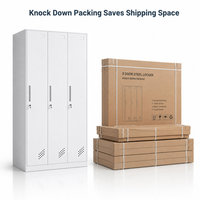 Armoire de rangement en acier à 3 portes avec serrures à clé, ventilation et porte-étiquettes pour bureau, usine, école, vestiaire du personnel
