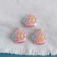 10 pièces de cabochons en résine à dos plat, série licorne mignonne, arc-en-ciel, glace, scrapbooking, bricolage, bijoux, artisanat, accessoires de décoration