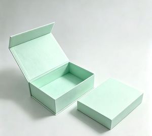 Boîte cadeau en papier rigide vert menthe avec fermeture magnétique, boîte d'emballage en carton pour bijoux, montres, lunettes - Product Image 1