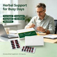 Produits de compléments alimentaires naturels en marque privée, compléments alimentaires pour la santé masculine, capsules de maca, de ginseng et de polygonatum pour soutenir le système immunitaire