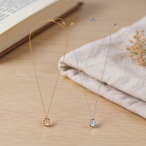 Collar con Colgante de Cristal Angelina de 10x15cm, Letra H, Engaste en Bisel, Tono Dorado y Plateado, Estilo Minimalista para Uso Diario - Product Image 2