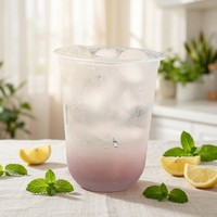 Gobelets jetables de haute qualité et au design moderne, gobelets à bulles en cristal transparent en forme de U avec logo personnalisé, accessoires complets