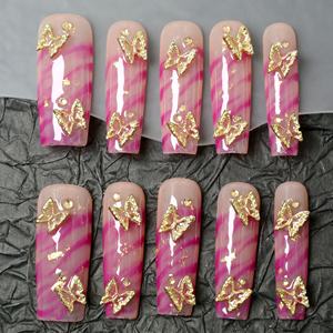 Wholesale Luxury Handmade Acrylic Press on <b>Nails</b> long Full Cover Acrylic Artificial Fingernails Private Label High Quality False - Product Image 1