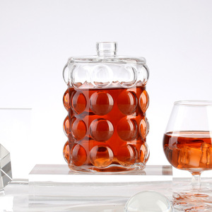 Botella de cristal europea de 500mL para whisky XO, vino tinto, brandy, Tequila, Ron y Ginebra, diseño plano sellado con corcho - Product Image 3