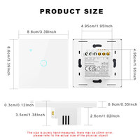 Interrupteur intelligent Wi-Fi Matter, norme UE, 1/2/3/4 gangs, écran tactile, télécommande d'éclairage, minuterie, fil neutre requis, câblage N+L