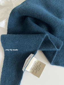 Sciarpa Triangolare 100% <span class=keywords><strong>Lana</strong></span> per Uomo e <span class=keywords><strong>Donna</strong></span> Accessorio Versatile e Caldo Autunno Inverno Tinta Unita Stampa Collezione Giapponese - Product Image 4