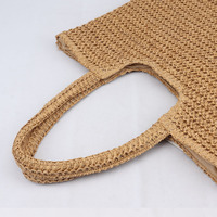 Sac de plage en paille de papier de style luxueux, tissé à la machine, grande capacité, sac à main pour femme, voyage, shopping, vacances