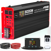 Inverter Gelombang Sinus Murni DC 12V 24V 48V ke AC 110V 220V 1000W 2000W 3000W 4000W 5000W untuk Mobil, RV, Truk (Gudang AS & EU)