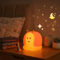 Veilleuse en silicone Kawaii en forme d'escargot, lumière blanc chaud, capteur tactile, minuterie automatique, lampe portable pour la protection des yeux, pour la maison et la chambre