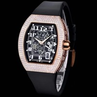 Luxuriöse Automatische Mechanische Unisex Business-Taucheruhr Saphirglas Zifferblatt Edelstein Titangehäuse Gummiband 50 Bar Wasserdicht