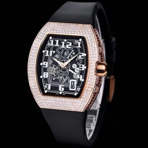 Reloj de Buceo Automático Mecánico de Lujo Unisex para Negocios, Esfera de Cristal de Zafiro, Caja de Titanio con Piedras Preciosas, Correa de Goma, Resistente al Agua 50 Bar - Product Image 4