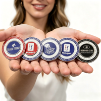 Nouveau design 2026 – Marqueur de balle de golf personnalisé en métal émaillé cloisonné, aimanté, avec fonction pop-out, pour jetons de poker