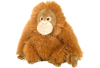 Peluche d'orang-outan marron réaliste, jouet en peluche doux, singe assis pour la décoration intérieure, souvenir promotionnel, vente en gros