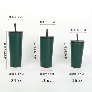 24 oz 16 oz du lịch Mug cách điện tái sử dụng thép không gỉ thân thiện với môi với nắp cho Hot & đồ uống lạnh cốc cà phê đen - Product Image 4
