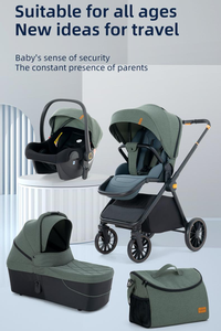 รถเข็นเด็กทารกสุดหรู รถเข็นเด็กแนวนอนสูง 3 ใน 1 <span class=keywords><strong>Hotmom</strong></span> รถเข็นเด็กทารก - Product Image 2