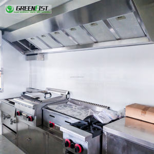 Remolques de comida de forma cuadrada negra de 13 pies 15 pies y 16 pies personalizados de Greenfist y camiones de comida con equipos de cocina comerciales - Product Image 4