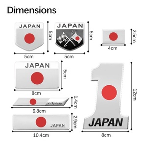 Autocollants de logo japonais 3D modernes en aluminium pour accessoires automobiles, emblèmes à usage unique, badges, décalcomanies, style Accord, style automobile élégant - Product Image 2