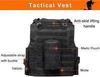 Gilet tactique camouflage imperméable réglable, vêtement léger en Oxford, protection de sécurité en plein air, noir