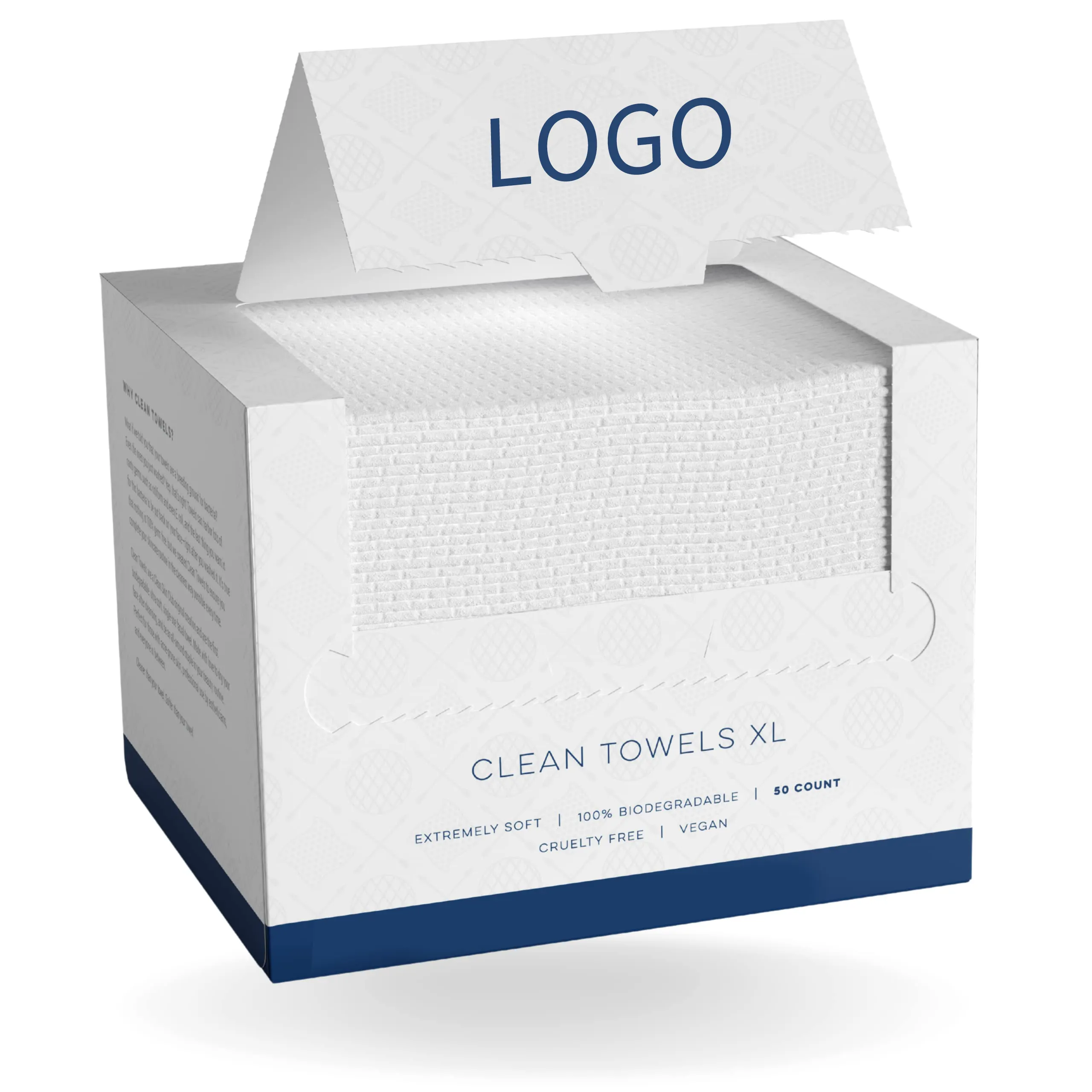 Toalhas limpas Eco-friendly biodegradáveis confortáveis macias do clube da pele limpa Toalhas faciais descartáveis Xl
