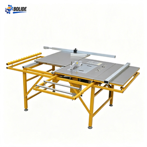 Scie à panneaux portative pour <span class=keywords><strong>menuisier</strong></span> avec table coulissante, cadre pliable, guide en T, règle d'angle et roulettes - Product Image 1