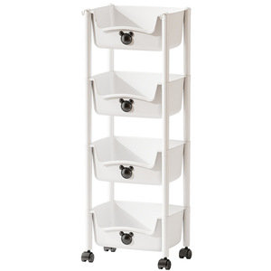 Étagère mobile à 4 niveaux en PP pour dessins animés, support de rangement multi-niveaux sur pied, organisateur de jouets et de collations, pour livres illustrés - Product Image 4
