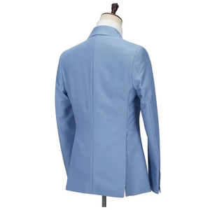 <span class=keywords><strong>Bleu</strong></span> <span class=keywords><strong>ciel</strong></span> hommes costumes 3 pièces <span class=keywords><strong>homme</strong></span> vêtements affaires Blazer + <span class=keywords><strong>gilet</strong></span> + pantalon formel mariage marié robe de bal porter - Product Image 5