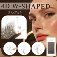 Extensions de cils CoMango Premium Cilios YY 3D 4D 5D en forme de W, couleur marron foncé, style brésilien, 0.07