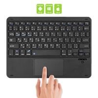 Keyboard Nirkabel Portabel Ultra Tipis Universal Bluetooth 3.0 7 Warna Keyboard dengan Lampu Latar dan Baterai Isi Ulang Terpasang