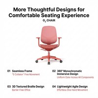 Chaise de bureau ergonomique moderne et colorée, respirante, avec dossier solide, pivotante, sur roulettes, pour ordinateur, travail, maison, enfants et études