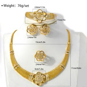 Ensemble de bijoux Zeadear en zircone, bijoux de Dubaï pour femmes - Product Image 3