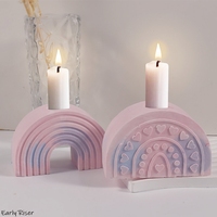 Early Riser Silicone Moule DIY Résine Époxy et Plâtre Bougeoirs Créer Arc-En-Ciel Pont Bougie Bases Conception Décorative
