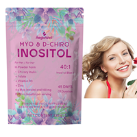 Aegelwell Myo-Inositol D-Chiro Inositol en poudre, supplément 40:1 avec acide folique et vitamine D pour soutenir la santé des femmes adultes, 225g