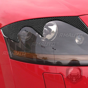 2 Piezas de Cubiertas Decorativas para Faros Delanteros de Coche, de Fibra de Carbono, para Audi TT Mk1 1998-2006, Adhesivos para Cubrir los Faros - Product Image 6