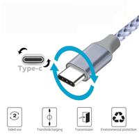 Câble de transfert de données en nylon 60W tressé PD charge rapide de type C mâle à type C mâle rallonge tressée pour iPhone 15 Pro Max