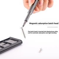 Coffret d'outils de réparation domestique multifonction magnétique 24-en-1 en acier au carbone de précision, 1 ensemble, personnalisable OEM, noir rigide