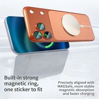 Coque de téléphone magnétique de conversion avec panneau arrière pour iPhone 17 16 15 Pro Max, en verre dépoli mat antichoc