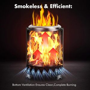 Brasero de table de haute qualité à faible fumée pour camping, cuisinière extérieure pour brûlages sûrs, alimenté par granulés ou bois - Product Image 6