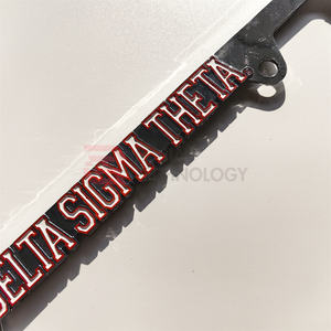 Cadre de <span class=keywords><strong>plaque</strong></span> d'<span class=keywords><strong>immatriculation</strong></span> personnalisé avec lettres grecques pour sororité, échantillon gratuit, faible MOQ pour <span class=keywords><strong>voiture</strong></span>, cadre de <span class=keywords><strong>plaque</strong></span> d'<span class=keywords><strong>immatriculation</strong></span> personnalisé - Product Image 3