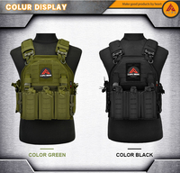 Gilet tactique personnalisé en nylon 500D 1000D et tissu Cordura noir, porte-plaques à dégagement rapide pour hommes