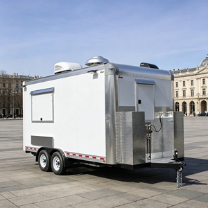 Nouveau camion de restauration mobile rétro moderne en acier inoxydable et fibre de verre, résistant à la rouille, pour hot-dogs, restauration commerciale, montage facile, extérieur - Product Image 5