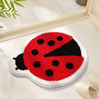 Tapis de bain de dessin animé en forme d'animal mignon Tapis de pied en coton à séchage rapide antidérapant et fortement absorbant Fabriqué à la machine