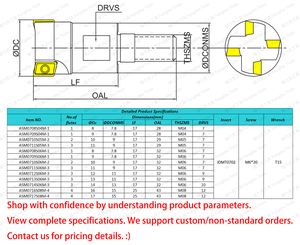 ASM07 Cabezal de corte de diámetro pequeño Varilla de fresado antivibración Tipo de bloqueo Cabezal de corte de hilo intercambiable JDMT0702 - Product Image 6