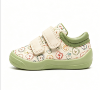 JIAN ER Baskets en toile à motif d'ours mignon pour tout-petits, chaussures de marche décontractées à fermeture auto-agrippante, chaussures de tous les jours souples pour bébés garçons et filles