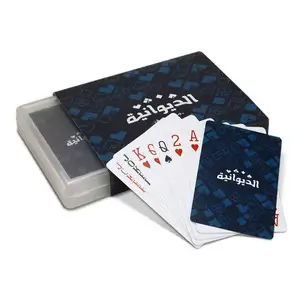 Großhandel Hersteller Drucken Logo 63*88/57*87Mm Größe PVC kuwait Saudi-Arabien Custom Poker Deck Kunststoff 32 Baloot Spielkarte