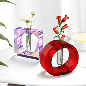 2022 diy crystal epoxy round flower wedding decoration molds epoxy craft vase silicone mold resin