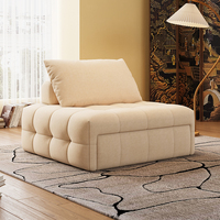 Sofá Cama Individual Extralargo Multifuncional de Tela Estilo Bombón