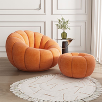 Fauteuils poufs en forme de citrouille avec repose-pieds, rembourrés, pour se détendre au sol, canapé-lit pour la lecture, la détente, le salon, la chambre à coucher, vente chaude en usine