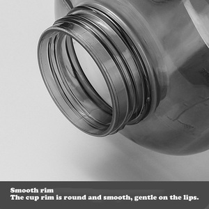 Pichet à eau de grande capacité 1,7 L demi-gallon sans BPA étanche marqueur de temps motivationnel bouteille d'eau de sport avec paille - Product Image 3