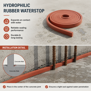 Cinta Selladora de Juntas Waterstop Tipo <span class=keywords><strong>Masilla</strong></span> de Bentonita de Instalación Rápida para Juntas de Hormigón, Alta Resistencia y Ecológica - Product Image 4